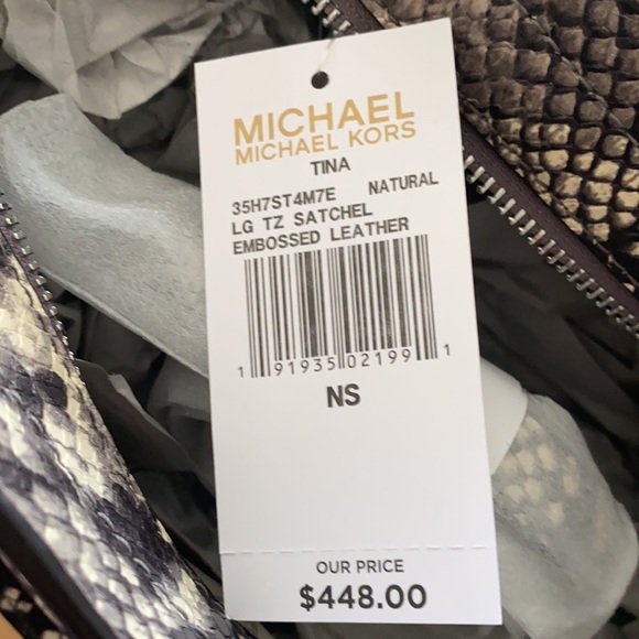 Michael Kors Leather Snakeprint Satchel - Picture 9 of 9